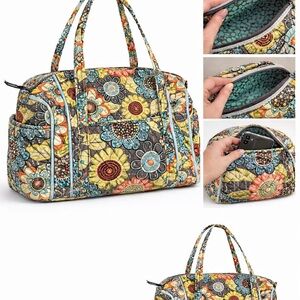 Quilted Floral Tote Bag in Multi-Color - Women Bags